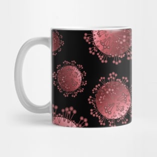 Red coronavirus bacteria pattern Mug